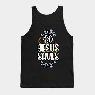 Jesus Saves D20 Dice Tank Top